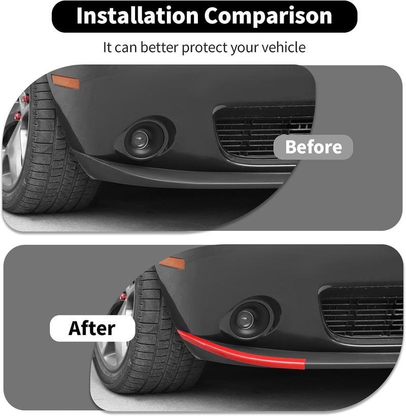 HTHE red Front Shovels Cover Front Deflector Spoiler Bumper Lip Body Shovels Bumper Compatible with 2015+ Dodge Challenger SXT Exterior Accessories - Image 4